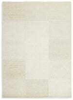 Checkerboard Natural Wool Cut Pile Rug - 170x120cm
