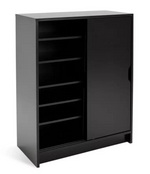 Home Chloe 2 Door Shoe Storage Cabinet Black | Hallway Footwear Organiser Unit