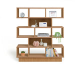 Habitat Cubes Wide Boockase - Oak Effect | Wooden Storage Shelving Unit Living