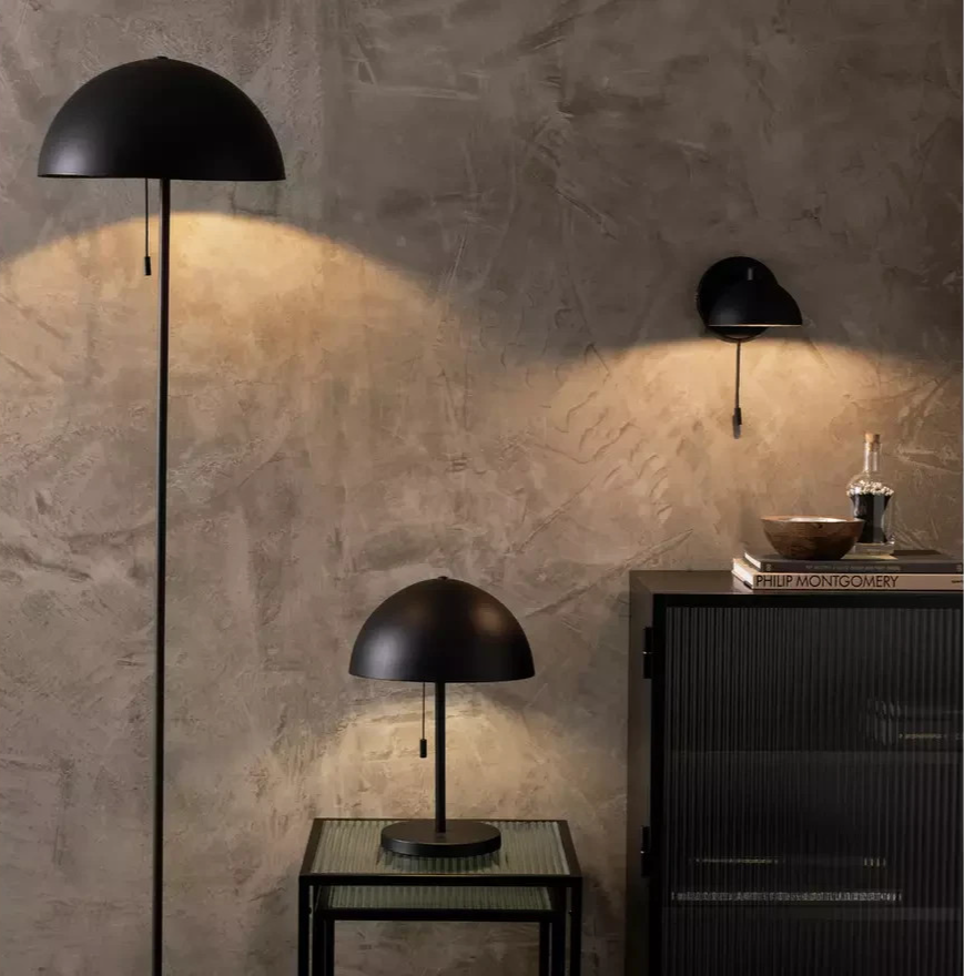 Modern Mushroom Floor Lamp - Black | Modern Standing Floor Light Home Lighting