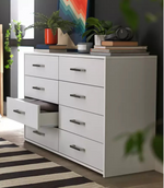 Oslo 8 Drawer Chest - White (B Grade)