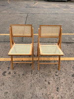 Pair of Peio Rattan Folding Dining Chairs - Natural (S)