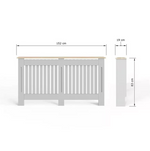 GFW Longslow Large Radiator Cover Grey & Oak | Home Heating Cover Cabinet 