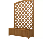 Habitat Lattice Wooden Garden Planter - Large | Outdoor Plant Pot Garden Decor