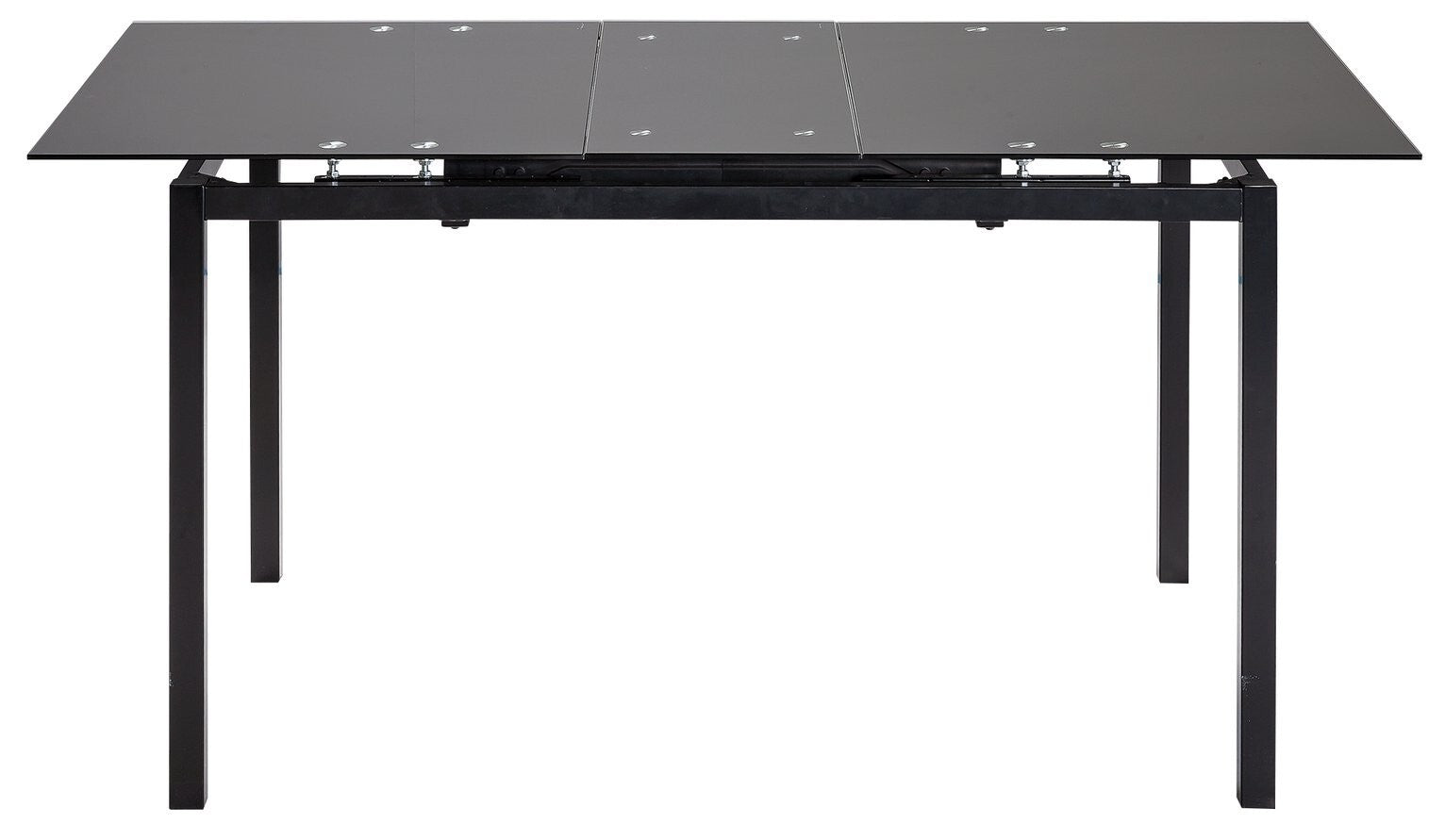 Lido Glass Extending Dining Table & 6 Black Chair ( B Grade 47231 - 45168 )