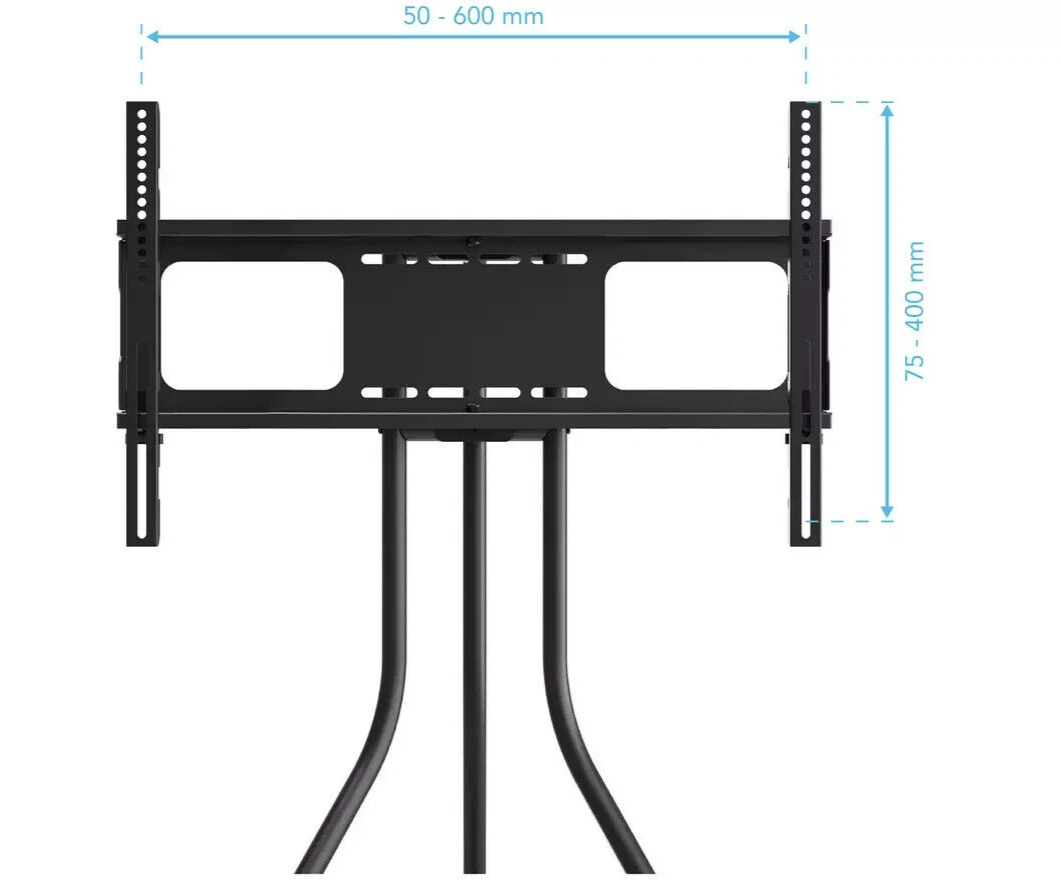 AVF TV Stand With Storage in Black - Up to 65 Inch TV Unit Tripod - 93cm Wide