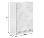 Malibu Modern 7 Drawer Chest Of Drawers Storage Cabinet For Bedroom - Soft Grey