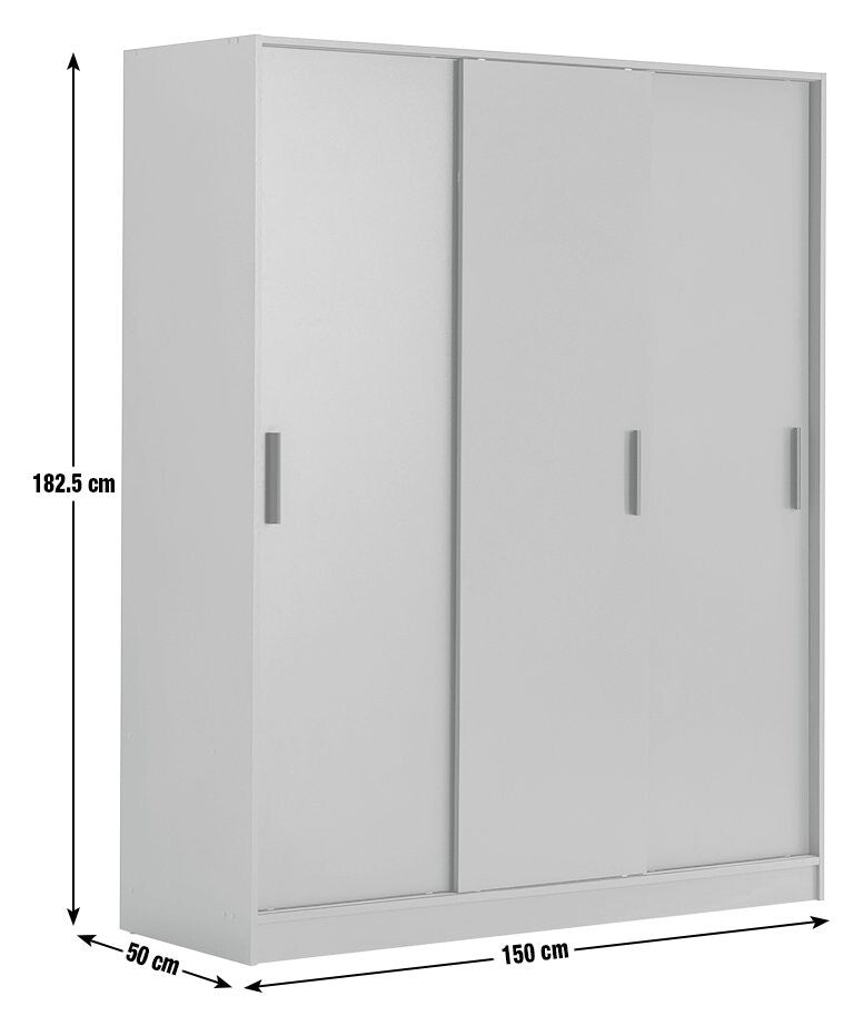 Home Nova 3 Door Sliding Wardrobe - White (B Grade)