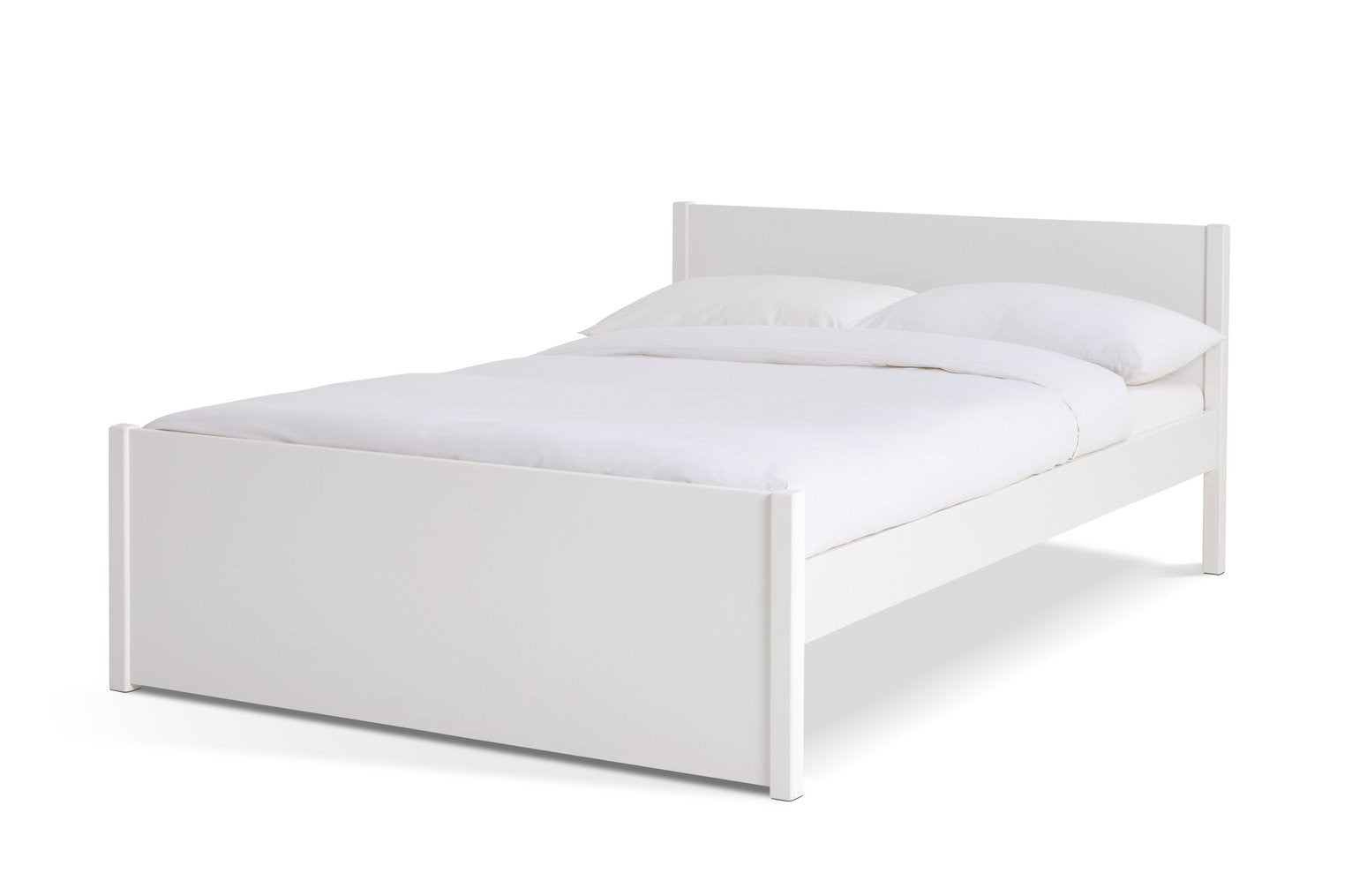 Home Jenson Double Wooden Bed Frame - White | Double bedstead