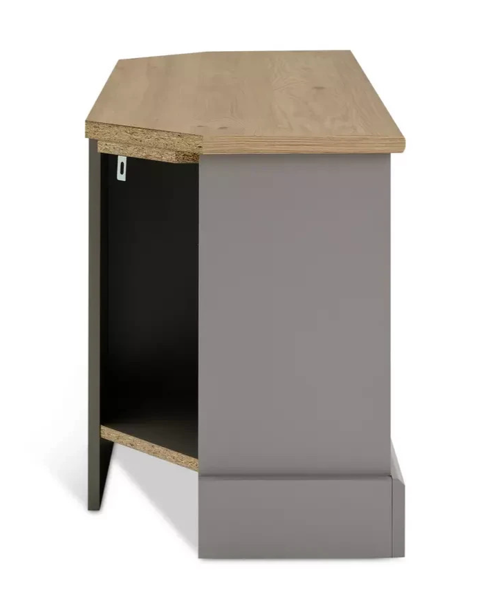 Home Winchester 2 Door Corner TV Unit Grey | Living Room TV Stand Cabinet