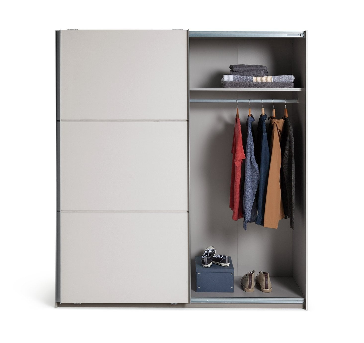 Holsted Large Sliding Wardrobe - Soft Grey | Functional Storage Solution