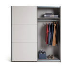 Holsted Large Sliding Wardrobe - Soft Grey | Functional Storage Solution