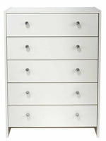 Home Seville 5 Drawer Chest - White|Bedroom Storage Unit  Clothes & Accessories