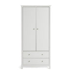 Brooklyn 2 Door 2 Drawer Wardrobe - White | White Closet with Drawers