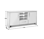 Venice 2 Door 1 Drawer Low Sideboard - Grey