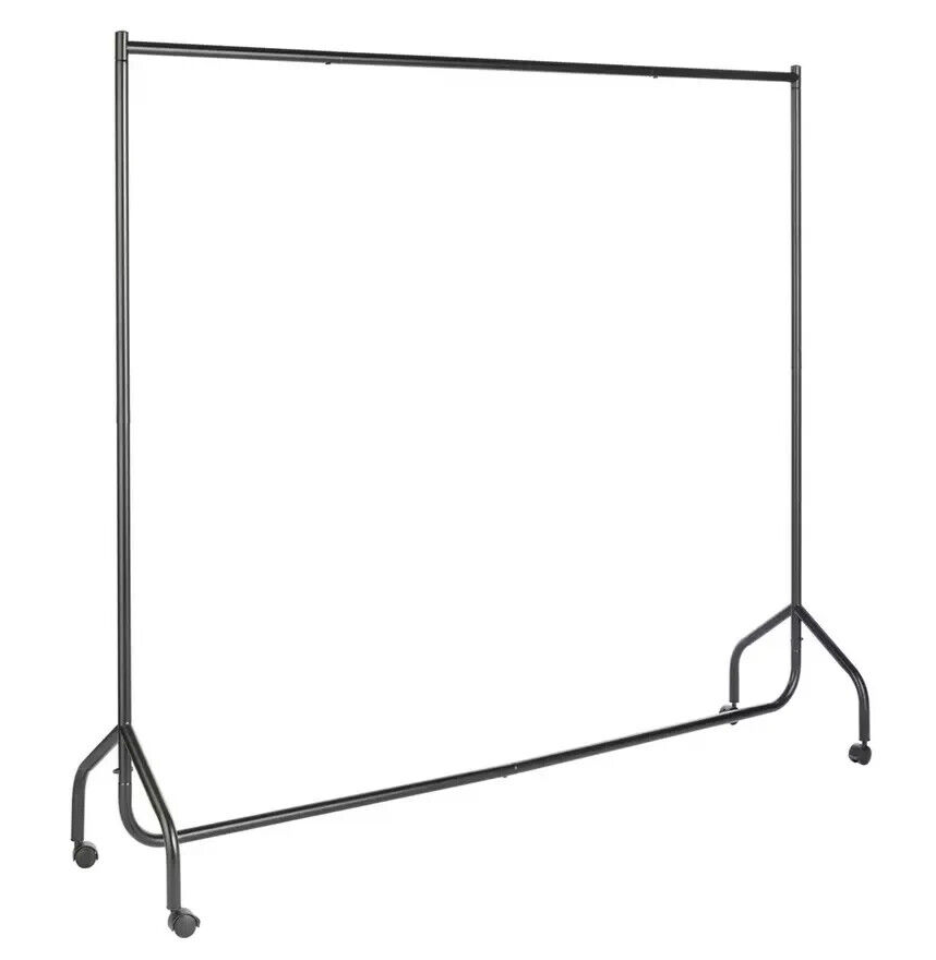 Heavy Duty 6ft Wide Clothes Rail - Black | Strong Garment Hanging Stand Storage