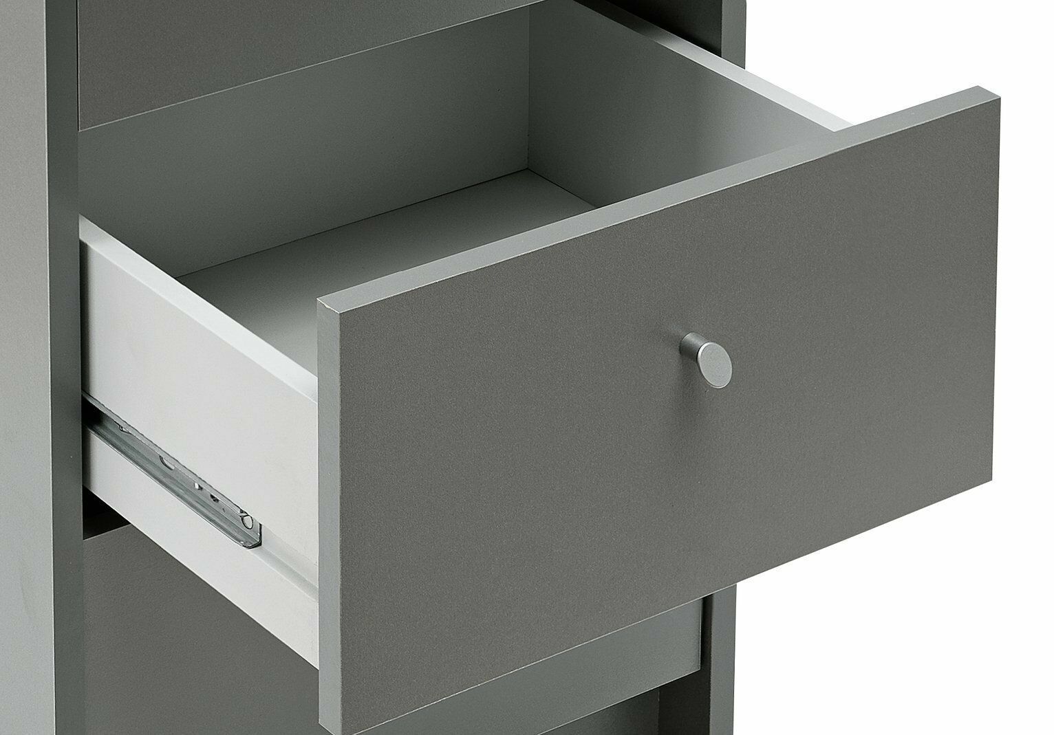 Home Malibu 3 Drawer Office Desk - Grey | Compact Desk for Work or Home Office