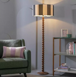 Bobbin Mango Wood Floor Lamp Base Walnut | Decorative Lighting Stand
