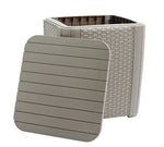 Keter Iowa 2 Seater Rattan Effect Garden Bistro Set Cream | Outdoor Patio Set