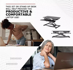 ProperAV Two-Tier Stand-Up Desk Workstation - Black ( B Grade 19232 )