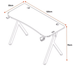X Rocker Lumio Office Gaming Desk - Black | Black LED Computer Table for Gamers