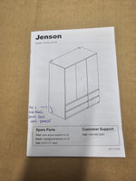 Jenson 3 Door 4 Drawer Mirror Wardrobe - Black (B Grade)