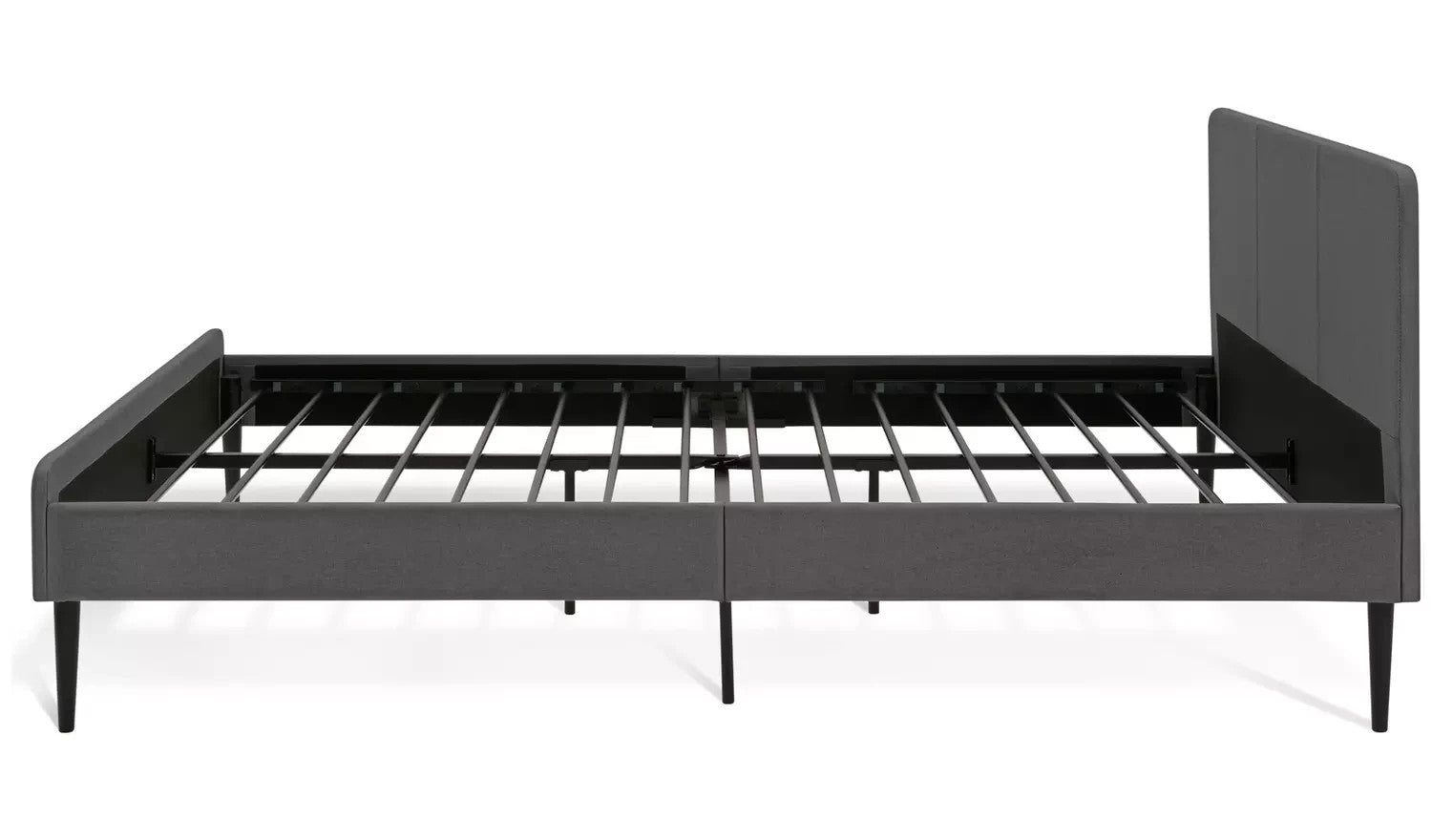 Home Kristopher Small Double Fabric Bed Frame Charcoal | Modern Bedroom