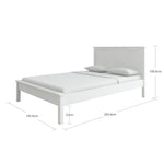 Brooklyn Double Wooden Bed Frame - White | Minimalist white bed