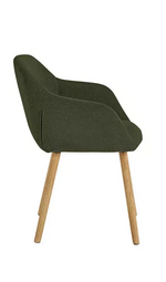 Home Alarik Pair of Fabric Dining Chairs Green | Upholstered Dining Seating