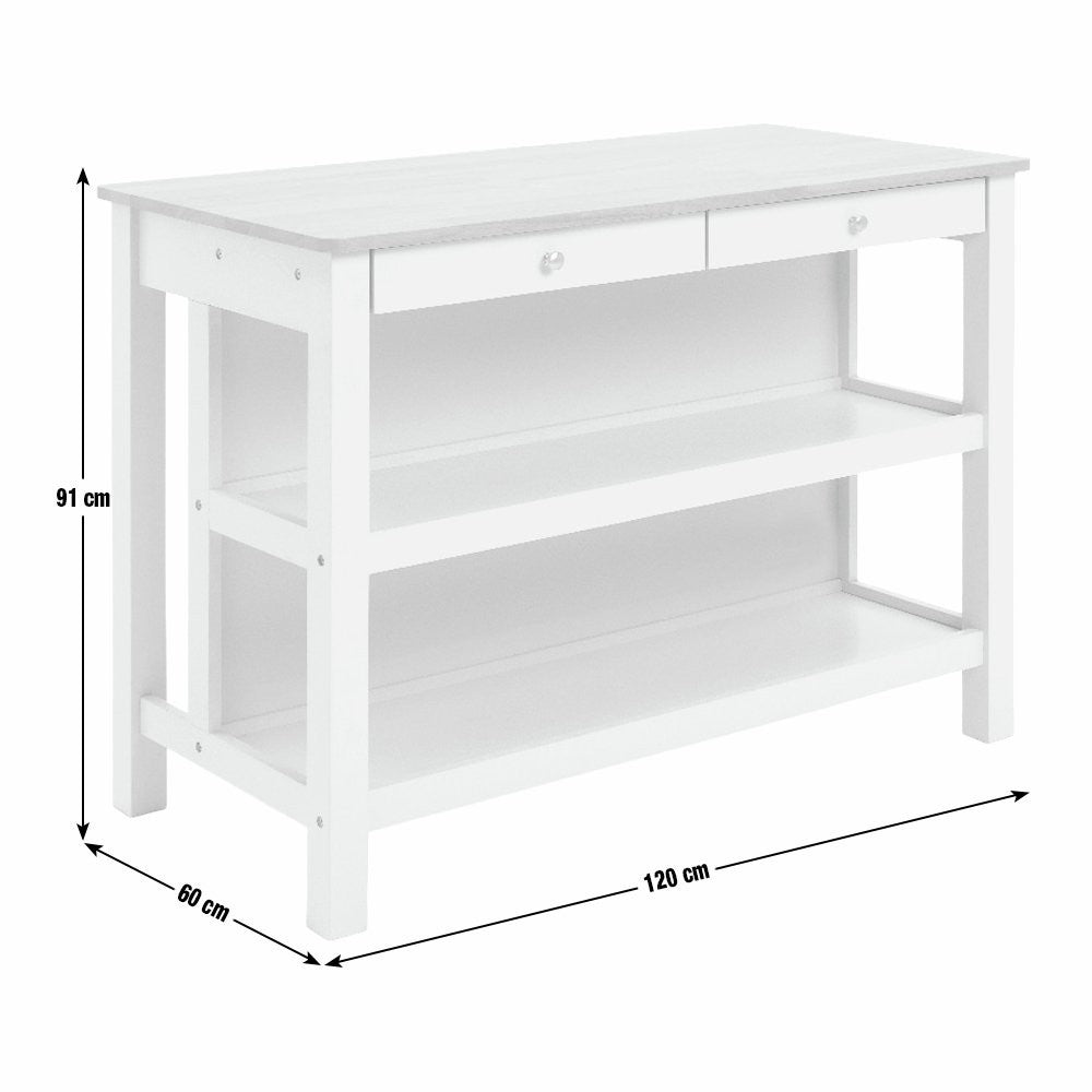 Home Chicago Wooden 2 Seater Bar Island - Sage | Compact Breakfast Setup