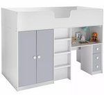 Jackson High Sleeper Bed Frame - White and Grey (B GRADE)