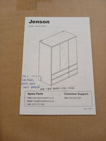 Jenson 3 Door 4 Drawer Mirror Wardrobe - Black (B Grade 1104)