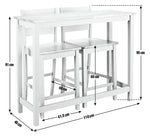 Home Chicago Extending Grey Bar Table & 2 Grey Stools | Kitchen Breakfast Set