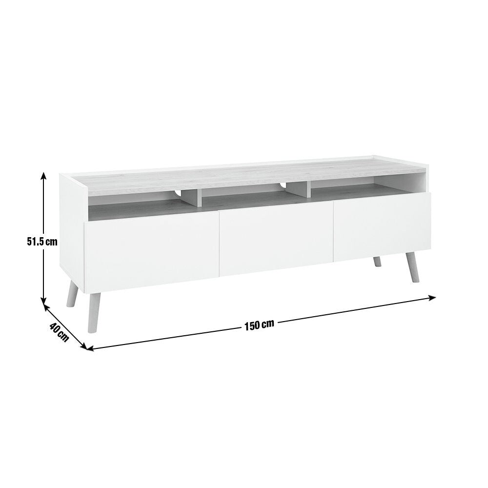 Skandi 3 Drawer TV Unit - White