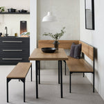 Loft Living Dining Table & 2 Benches | Loft style dining set