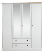 Kensington 4 Door 2 Drawer Wardrobe - Soft Grey
