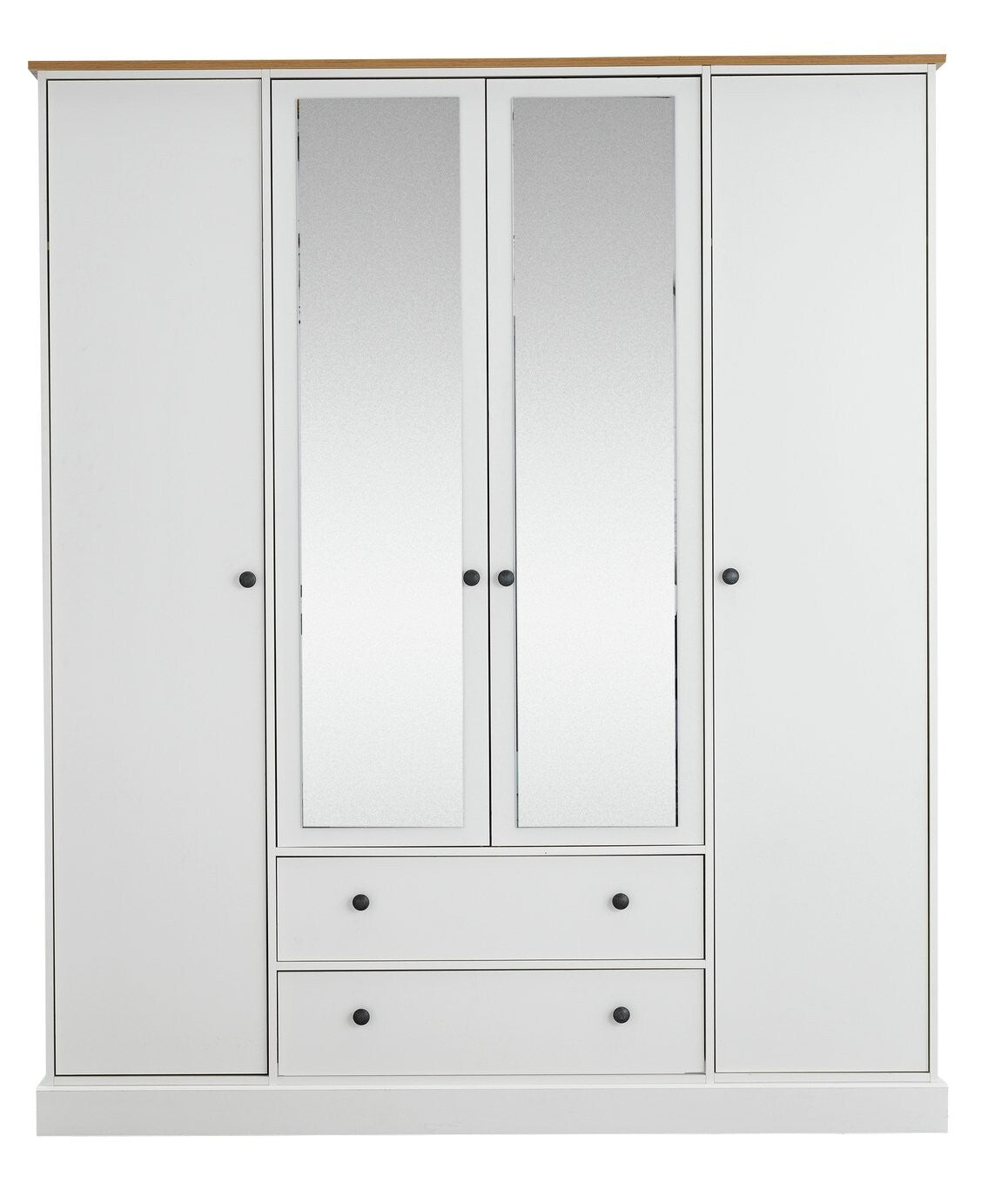 Kensington 4 Door 2 Drawer Wardrobe - Soft Grey