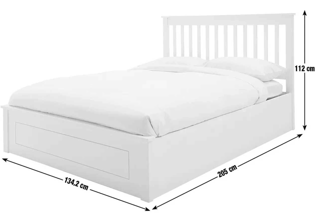 Aspley Small Double Wooden Ottoman - White (B Grade)