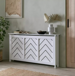 Chevron Large Radiator Cover White | Modern Decorative Cover
