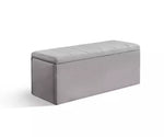 Habitat Pandora Velvet Ottoman - Grey