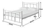 Yani Small Double Metal Bed Frame - White | Classic  Underbed Storge
