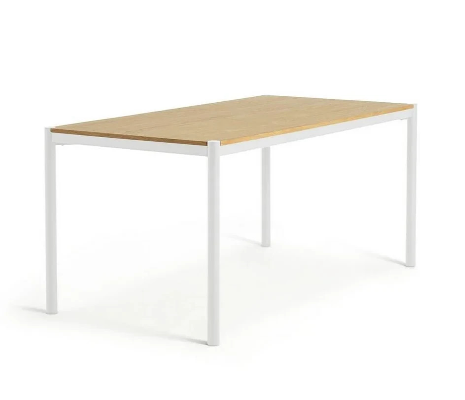 Cabel Wood 4 Seater Dining Table Oak & White | Modern Dining Room Table Furnitur