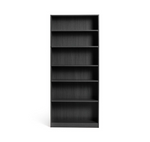 Maine Deep 6 Shelf Bookcase - Shelving Storage Unit Display Cabinet - Black