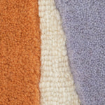 Carved Geometric Round Wool Cut Pile Rug - 120cm
