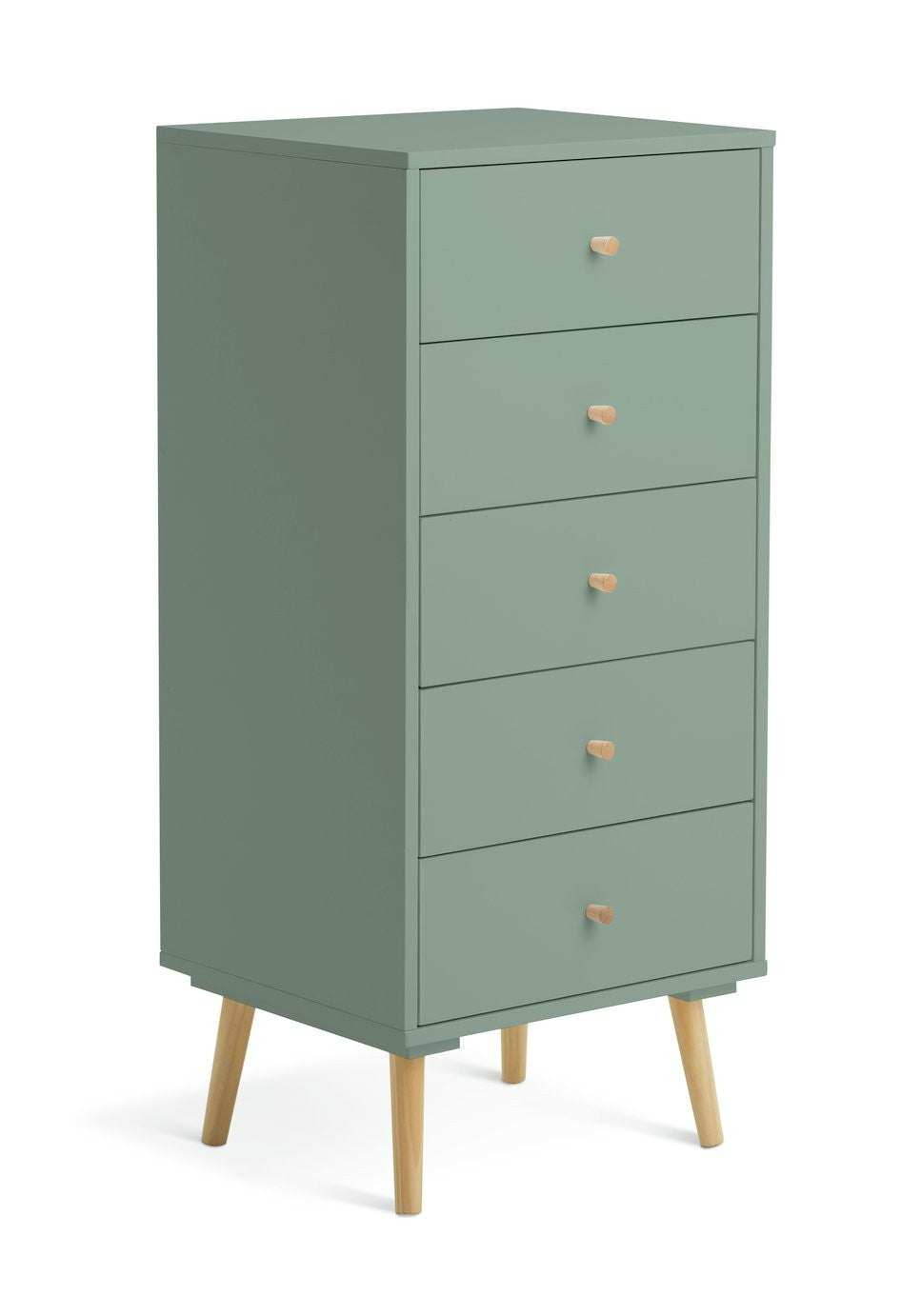 Otto 5 Drawer Tallboy - Sage Green | Stylish Room Arrangement