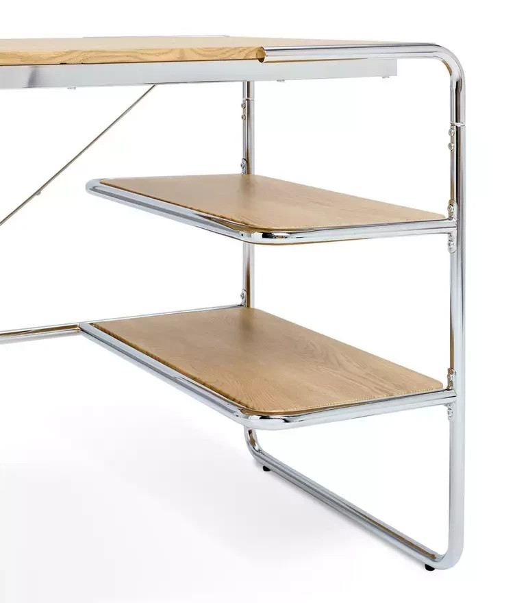 Albers Chrome Office Desk Natural | Modern Home Office Workstation Desk