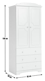 Nordic 2 Door 3 Drawer Wardrobe - Grey ( B Grade 32631 - 32632 )