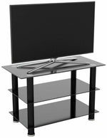 AVF TV Stand With Storage in Black - Up to 40 Inch TV Unit Glass - 80cm Wide