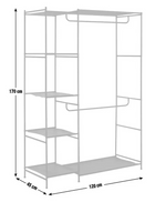 Home Spencer 2 Rail 4 Shelf Wardrobe Black | Open Clothes Storage Rail Furniture