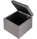 Home Wendover Fabric Ottoman with Stools Grey | Storage Ottoman Bench Furniture